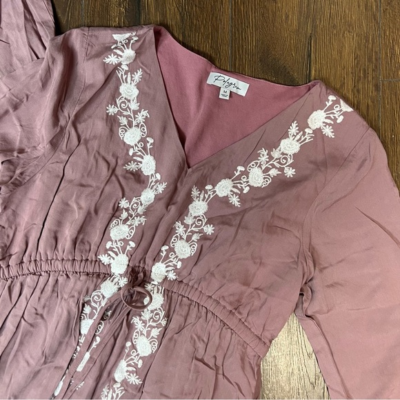 Polygram “The Rylan” modest embroidered maxi dress SZ MED - Picture 5 of 10